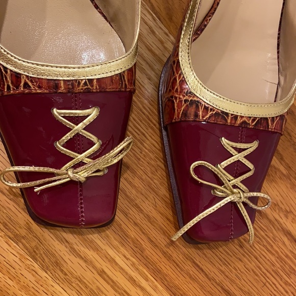 Roberto Rinaldi Leather Slingback Kitten Heels - Picture 5 of 14